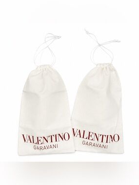 Valentino Garavani Logo Dust Bag Bundle White Cloth Drawstring Bags Set